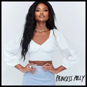 🌴 NWT Princess Polly Paradiso Top – White 🤍